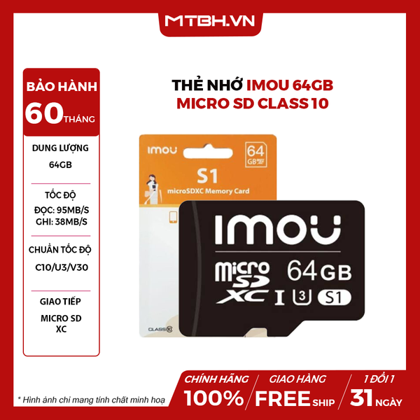 Thẻ Nhớ Imou 64gb Micro SD Class 10