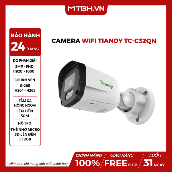 CAMERA WIFI TIANDY TC-C32QN Spec: I5W/WIFI/4mm/V4.0