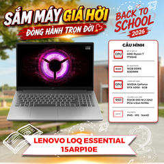 LAPTOP GAMING LENOVO LOQ ESSENTIAL 15ARP10E 83S0004FVN Ryzen 7 7735HS | RTX 4050 6GB | 16GB RAM | 512GB SSD | 16.5