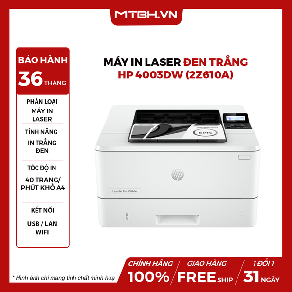 Máy in laser đen trắng HP 4003DW (2Z610A)