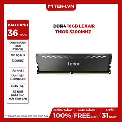 RAM DDR4 16GB LEXAR THOR 3200MHz (1x16G) Tản Nhiệt