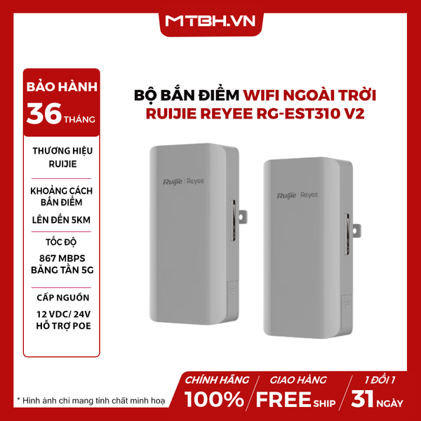 Bộ bắn điểm Wifi ngoài trời RUIJIE REYEE RG-EST310 V2 (1 cặp)