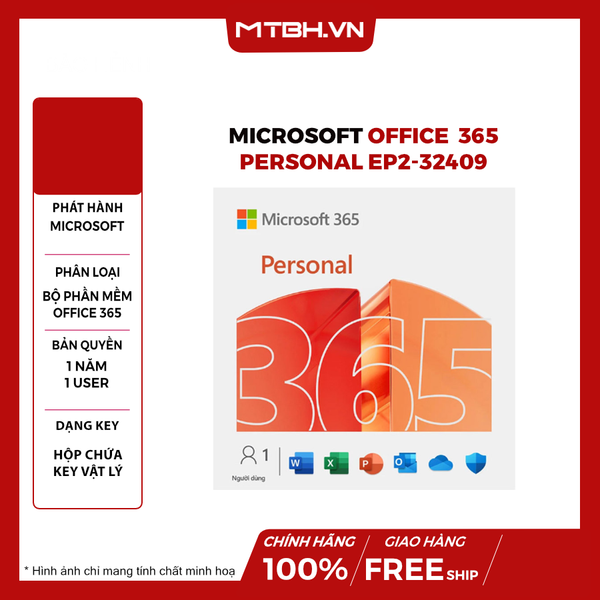 Phần mềm Office Microsoft 365 Personal EP2-32409 - 12 tháng