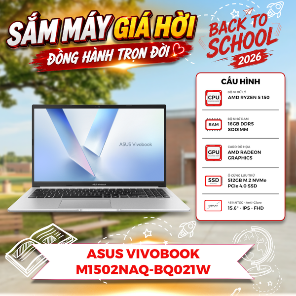 LAPTOP ASUS VIVOBOOK M1502NAQ-BQ021W RYZEN 5 150 | 16GB RAM | 512GB SSD | 15.6