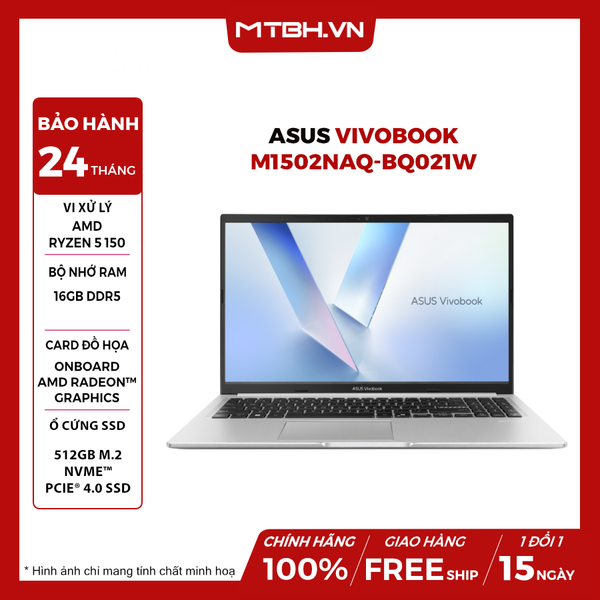 LAPTOP ASUS VIVOBOOK M1502NAQ-BQ021W RYZEN 5 150 | 16GB RAM | 512GB SSD | 15.6