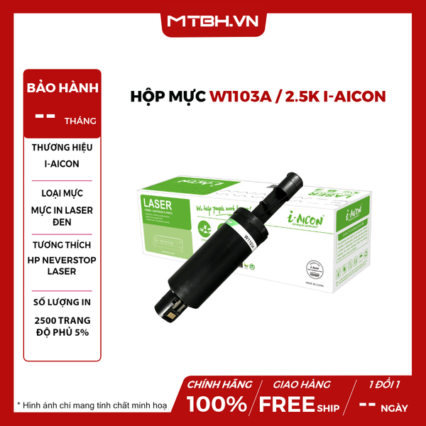 HỘP MỰC mã W1103A / 2.5K THƯƠNG HIỆU I-AICON DÙNG CHO MÁY IN HP NEVERSTOP