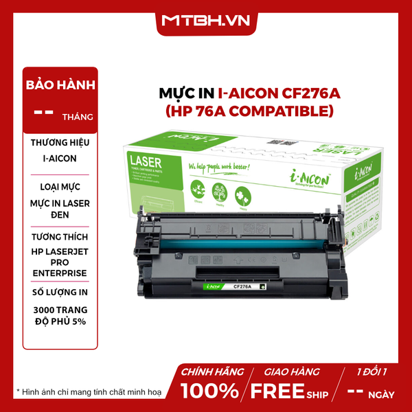 HỘP MỰC MÁY IN HP LASER 76A CF276A - THƯƠNG HIỆU I-AICON