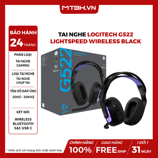 Tai nghe Logitech G522 Lightspeed Wireless Black