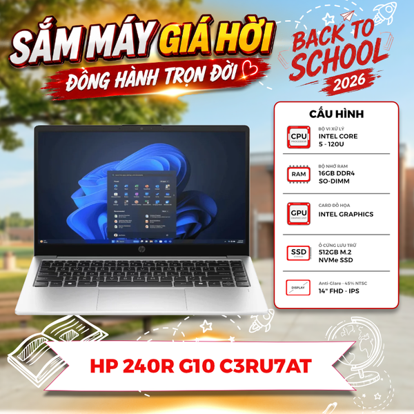 LAPTOP HP 240R G10 C3RU7AT Core 5 120U | 16GB RAM | 512GB SSD | 15,6