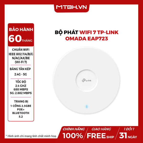 Bộ phát wifi 7 TP-Link Omada EAP723