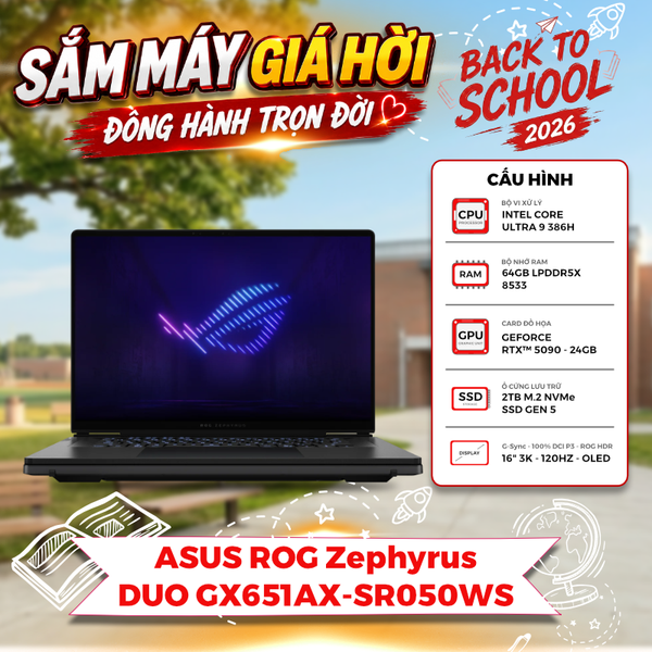 Laptop Gaming ASUS ROG Zephyrus DUO GX651AX-SR050WS Ultra 9 386H | RTX 5090 24GB | 64GB | 2TB | 16' 3K OLED 120Hz Touch | Win 11