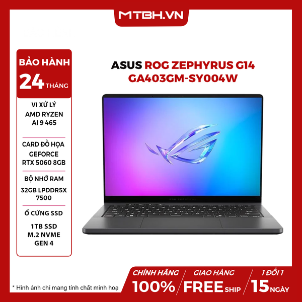 Laptop ASUS ROG Zephyrus G14 GA403GM-SY004W Ryzen AI 9 465 | RTX 5060 8GB | 32GB | 1TB | 14' 3K OLED 120Hz | Win 11