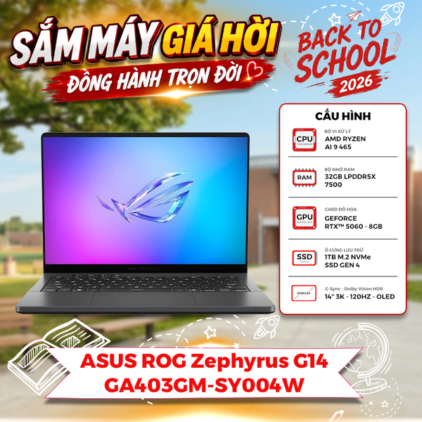Laptop ASUS ROG Zephyrus G14 GA403GM-SY004W Ryzen AI 9 465 | RTX 5060 8GB | 32GB | 1TB | 14' 3K OLED 120Hz | Win 11