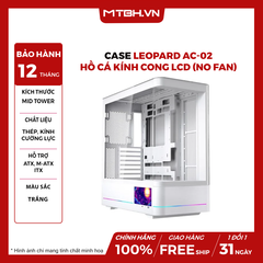 Case Leopard Ac-02 Hồ Cá Kính Cong LCD White (No Fan)