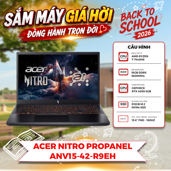 LAPTOP GAMING ACER NITRO PROPANEL ANV15-42-R9EH Ryzen 7-7445HS | RTX 4050 6GB | 16GB RAM 512GB SSD | 15.6