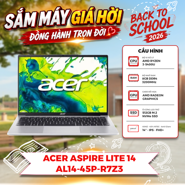 LAPTOP ACER ASPIRE LITE 14 AL14-45P-R7Z3 Ryzen 3 5400U | 8GB RAM | 512GB SSD | 14