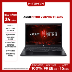 LAPTOP GAMING ACER NITRO V ANV15-51-534U CORE i5-13420H | RTX 4050 6GB | 16GB RAM | 512GB SSD | 15.6' FHD 144Hz | Win 11