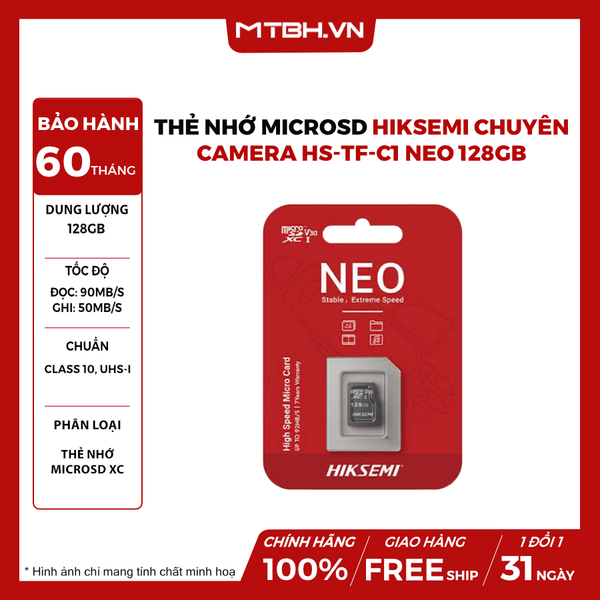 Thẻ Nhớ Microsd Chuyên Camera Hiksemi HS-TF-C1 NEO 128Gb