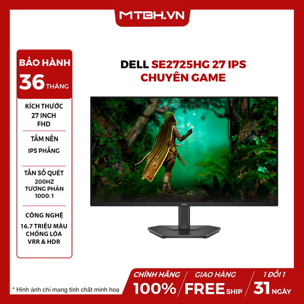 MÀN HÌNH DELL SE2725HG 27 IPS FHD 200Hz 1ms CHUYÊN GAME
