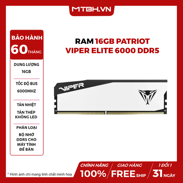 RAM 16GB PATRIOT VIPER ELITE 6000 DDR5