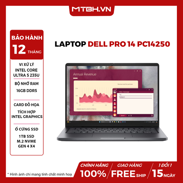 LAPTOP DELL PRO 14 PC14250 Ultra 5 235U | 16GB RAM | 512GB SSD | 14
