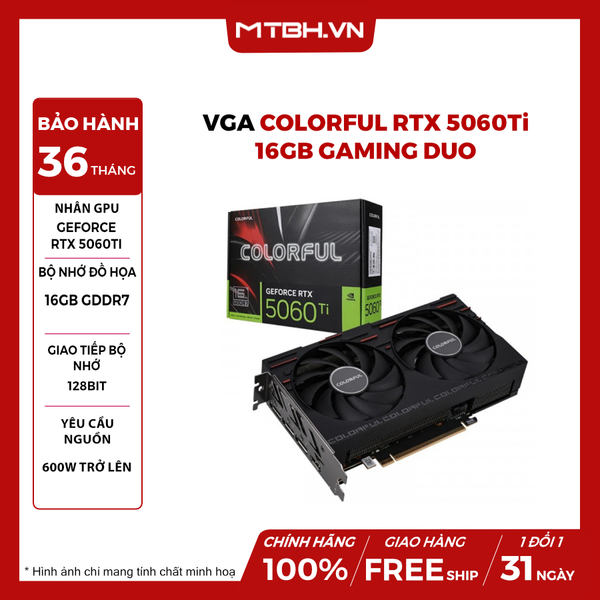 VGA Colorful RTX 5060 Ti 16GB GAMING DUO