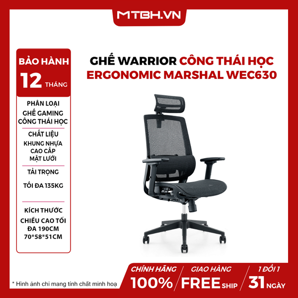 Ghế WARRIOR công thái học ergonomic Marshal WEC630