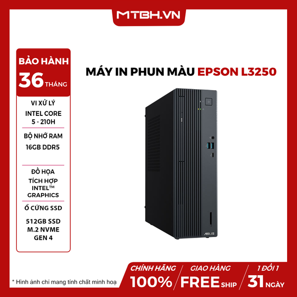 PC ASUS P500SV-05210H020W INTEL® CORE™ 5 PROCESSOR 210H UP TO 4.8 GHZ/512GB M.2 SSD/16GB DDR5 SO-DIMM/USB KB+MOUSE/WIN 11 HOME/330W _ 3Y