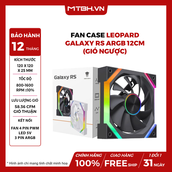Fan Case Leopard Galaxy Rs Argb 12Cm Gió Ngược (Sync Main)