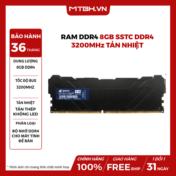 RAM DDR4 8GB SSTC DDR4 3200MHz TẢN NHIỆT
