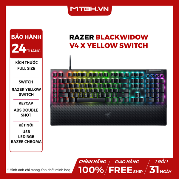 Bàn Phím Cơ Razer BlackWidow V4 X Yellow Switch
