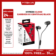 Tai Nghe HyperX Cloud Earbuds III S (BN7S1AA) Black