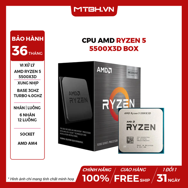 CPU AMD Ryzen 5 5500X3D Box