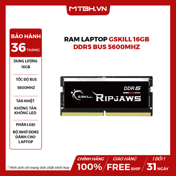 RAM LAPTOP GSKILL 16GB DDR5 BUS 5600MHz