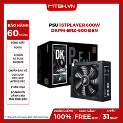 NGUỒN MÁY TÍNH 1STPLAYER 600W DKPM-BRZ-600 ĐEN (80 PLUS BRONZE)
