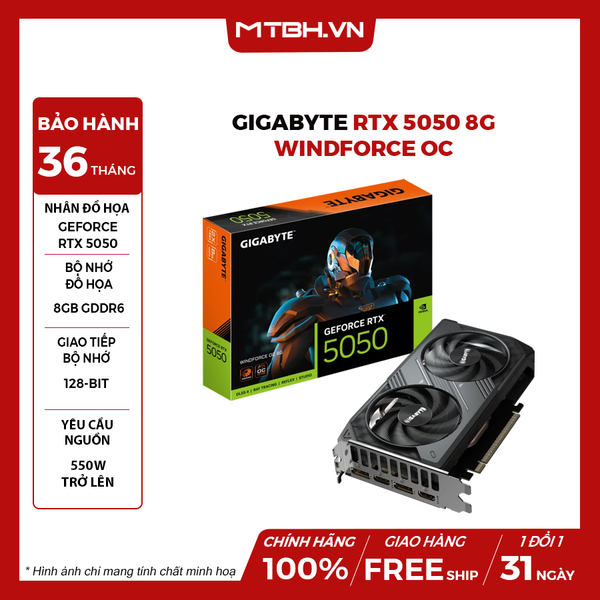 VGA Gigabyte RTX 5050 8G WINDFORCE OC