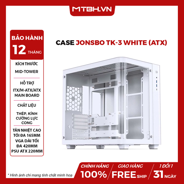 CASE JONSBO TK-3 WHITE (ATX)