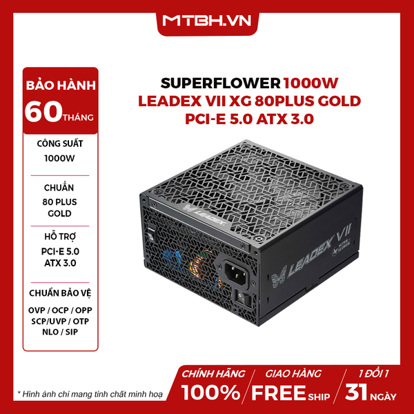 Nguồn SuperFlower 1000W Leadex VII XG 80Plus Gold PCIe5.0 ATX 3.0
