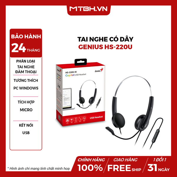 Tai Nghe có dây Genius HS-220U