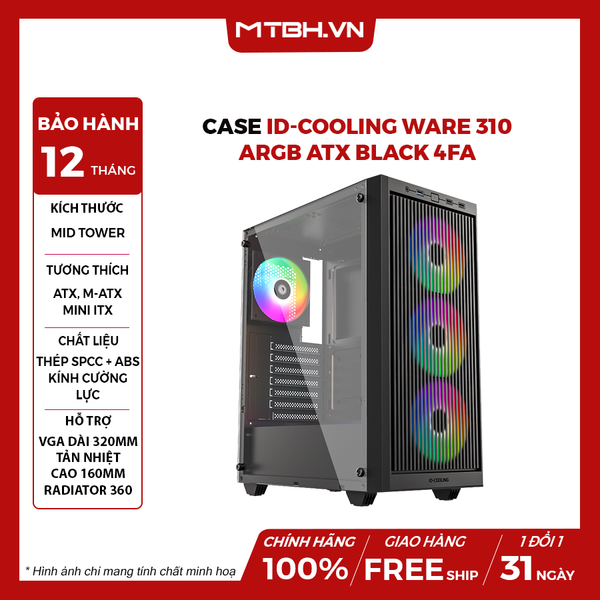 CASE ID-COOLING WARE 310 ARGB ATX BLACK 4FA