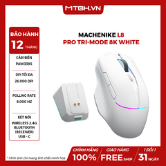 Chuột Machenike L8 Pro Tri-Mode 8K Wireless White
