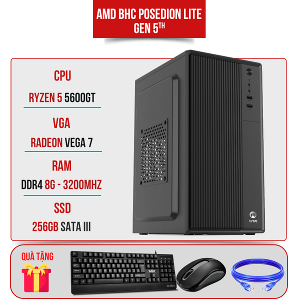 PC Văn Phòng AMD BHC Posedion Lite Gen 5th ( Ryzen 5 5600GT | 8GB | 256GB )