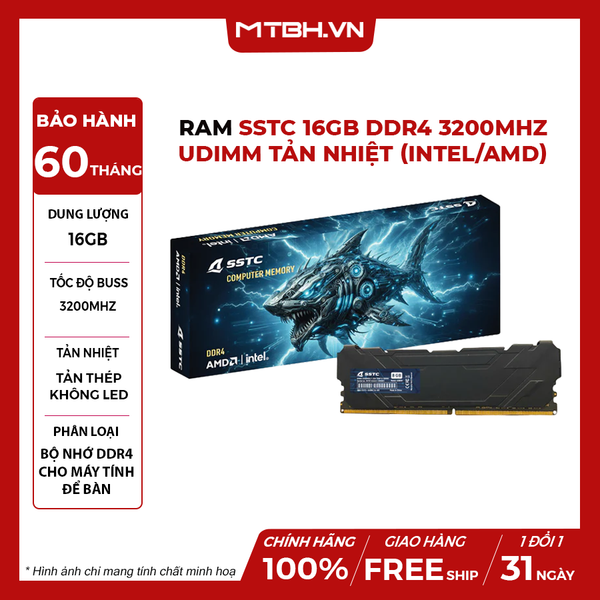 RAM DDR4 16GB SSTC DDR4 3200MHz UDIMM TẢN NHIỆT (Intel/AMD)