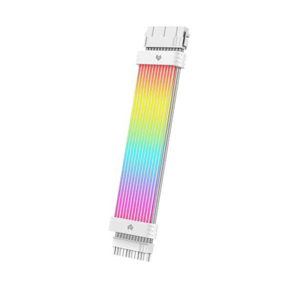 Dây cáp nguồn nối dài Coolmoon Aosor ME210 24 pin ARGB - Trắng | Kèm hub SK3