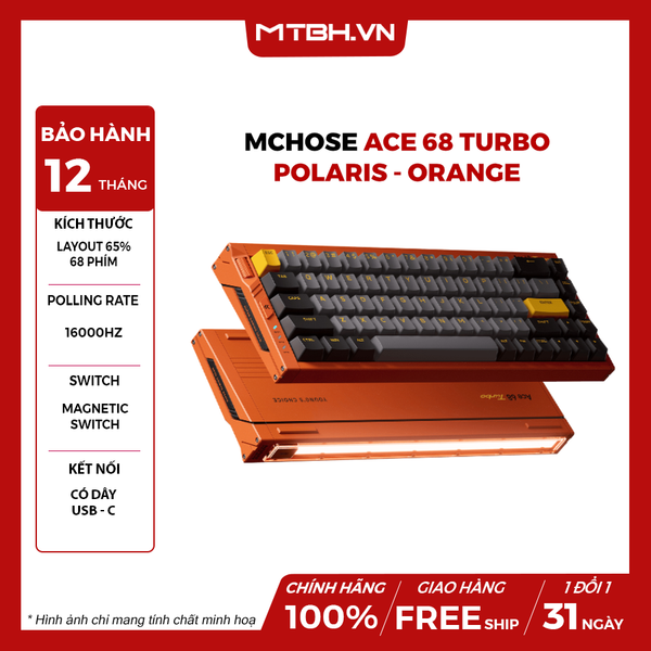 Bàn Phím Cơ MCHOSE Ace68 Turbo - Polaris Orange