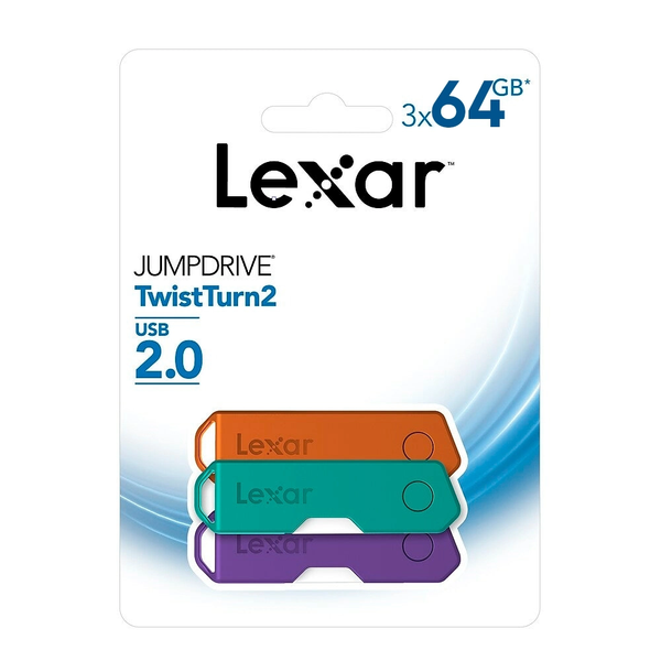 USB Lexar 64GB JumpDrive TwistTurn2 USB 2.0 (LJDTT2X064G-B3NNG) (No box)
