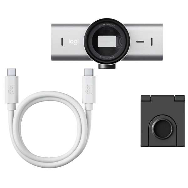 Webcam Logitech MX BRIO 4K Ultra HD - Màu trắng xám