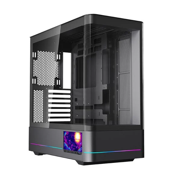 Case Leopard Ac-02 Hồ Cá Kính Cong LCD Black (No Fan)