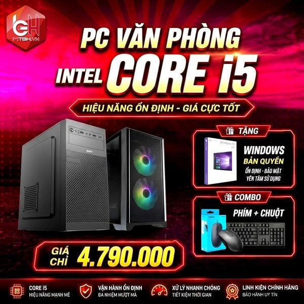 PC VĂN PHÒNG BHC (INTEL CORE I5 4570/8GB/240GB) BH 24 THÁNG