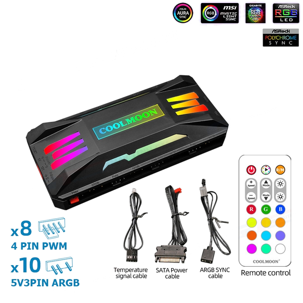 Bộ Hub + Remote Fan Argb Coolmoon Dm1